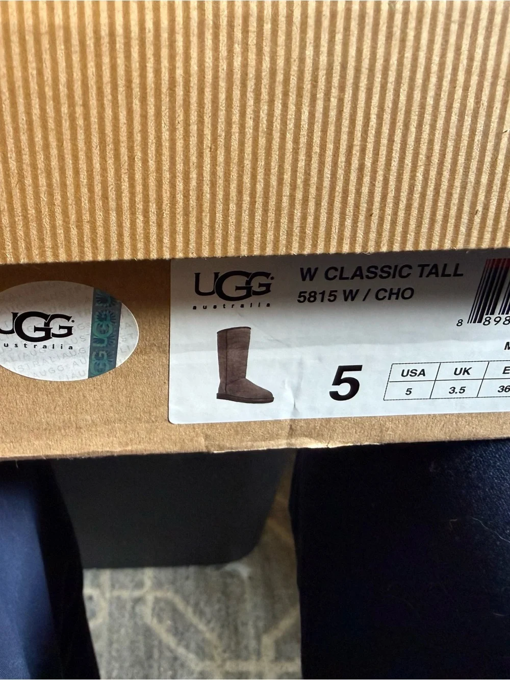 Ugg Chocolate Brown Suede Mid-Calf Boot.